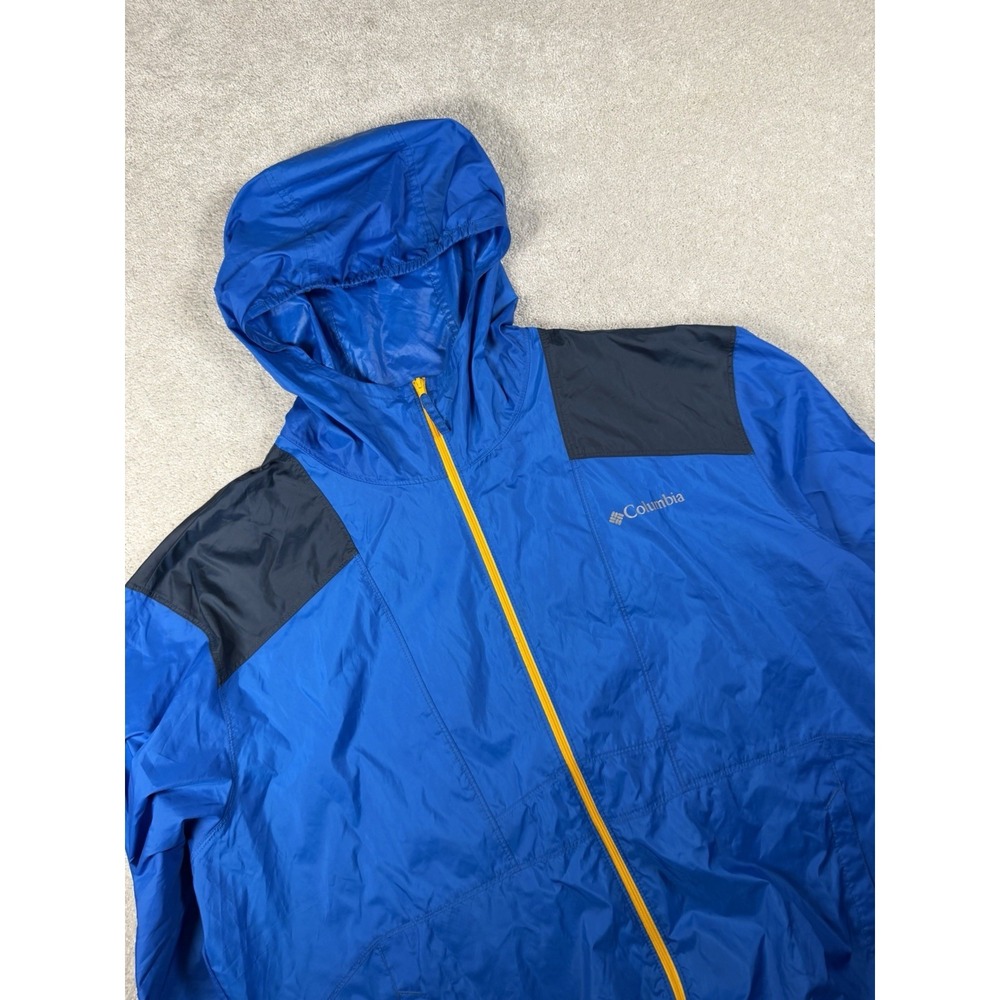 Columbia Flashback Windbreaker XL Jacket Omni-Shade Blue/Black/Yellow Rain Pack